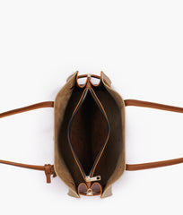 Off-white with brown robinson satchel bag