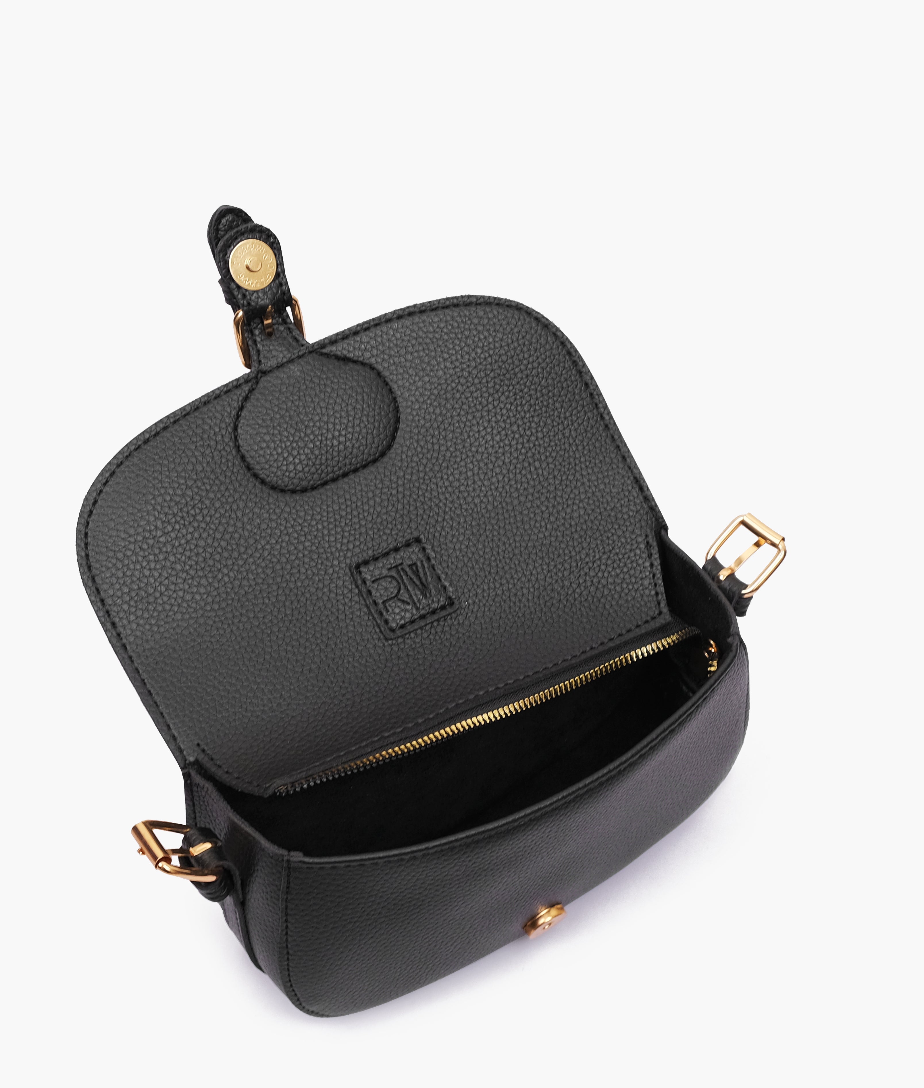Black east-west shoulder bag