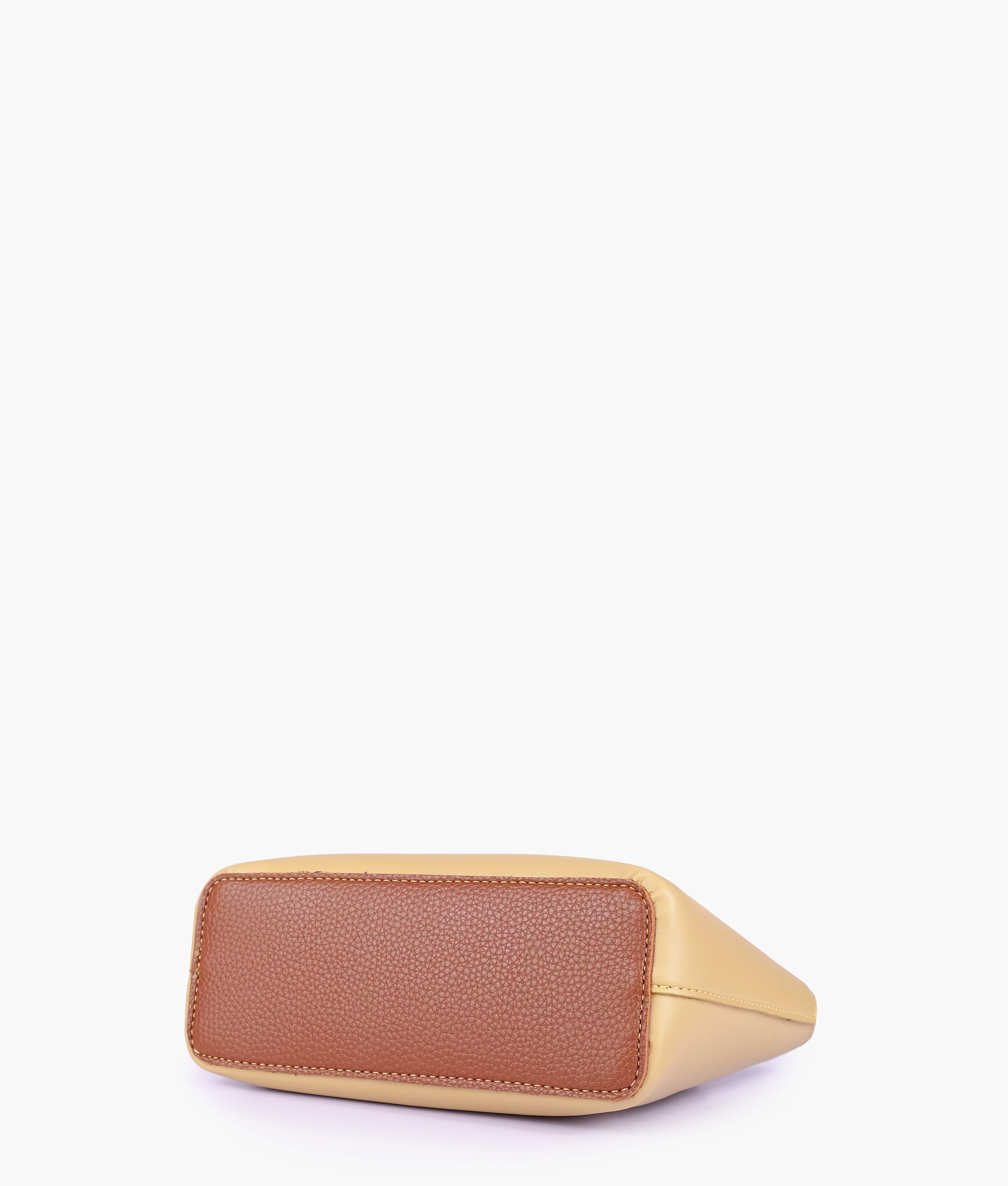 Off-white and brown mini top-handle tote bag