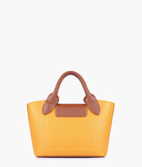 Mustard mini top-handle tote bag