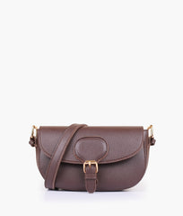 Dark brown east-west shoulder bag