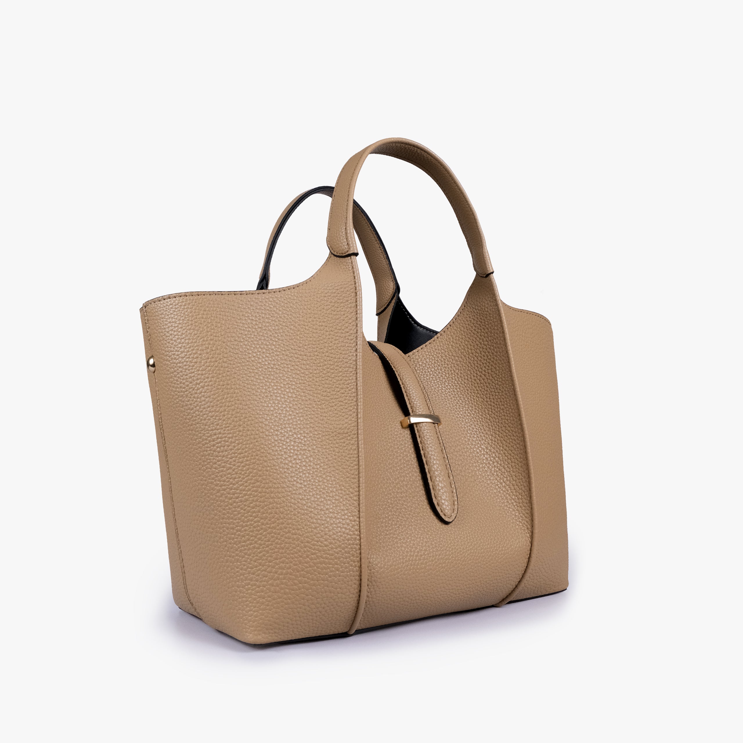 Coffee scoop mini tote bag in three-quarter view