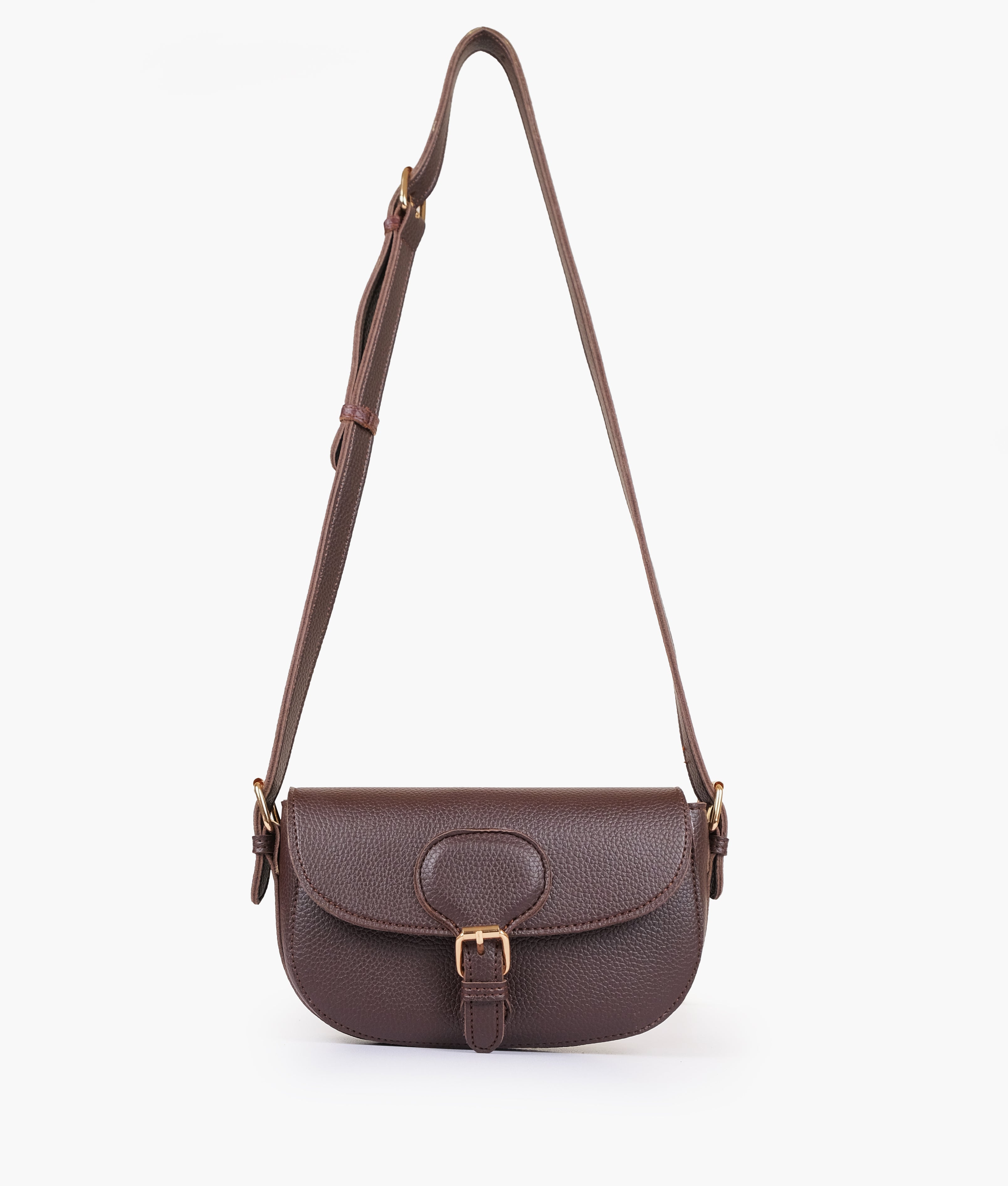 Dark brown east-west shoulder bag