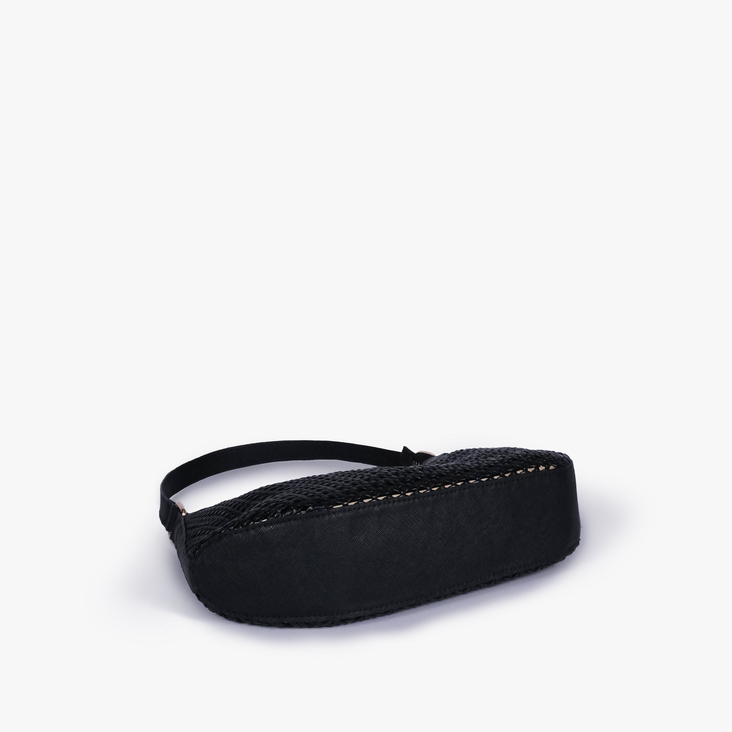 Base of Black woven shoulder bag