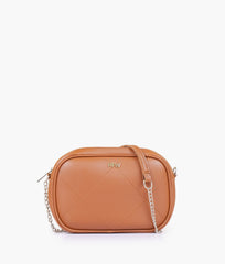 Horse brown mini quilted crossbody bag