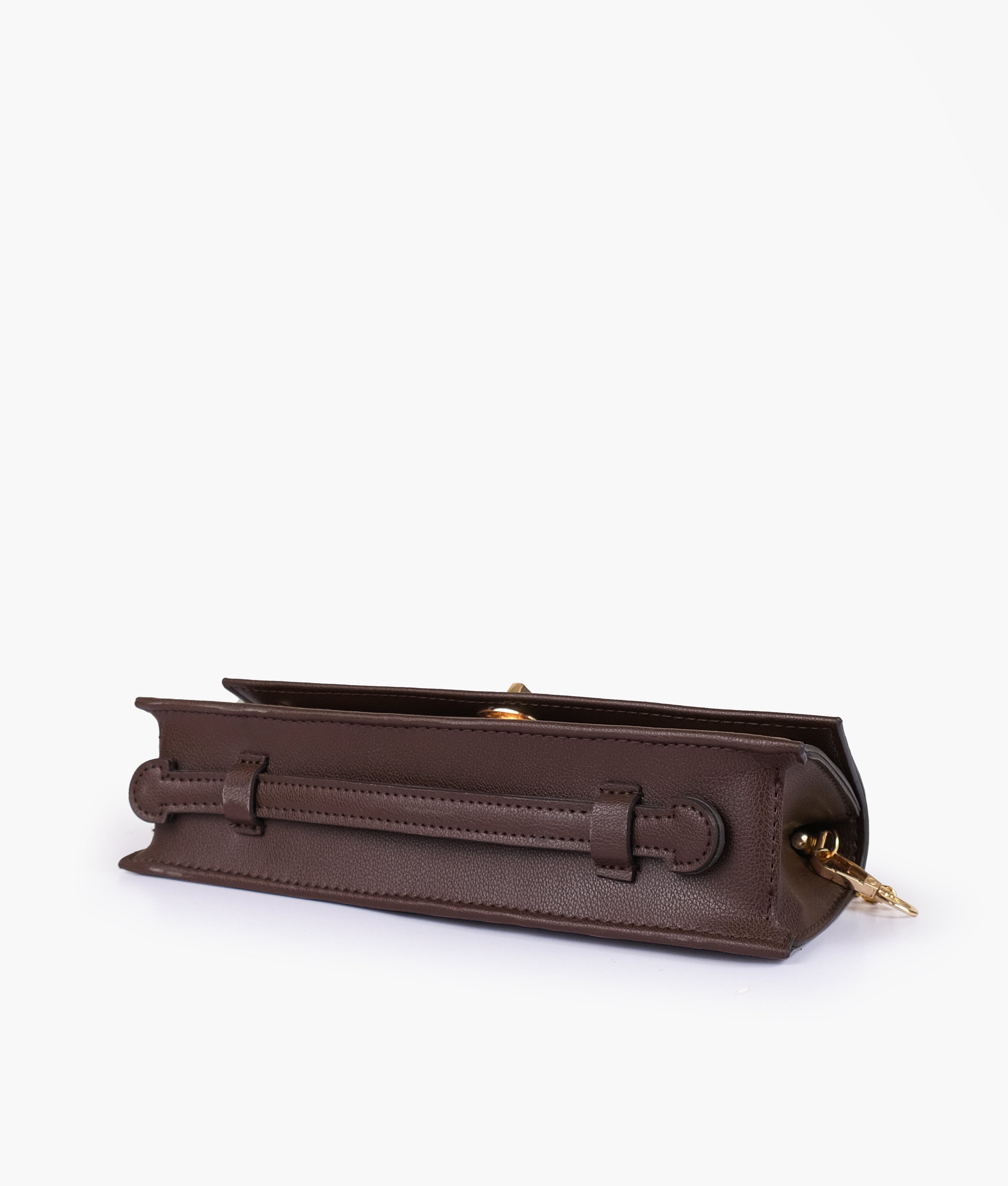 Dark brown elongated clutch bag