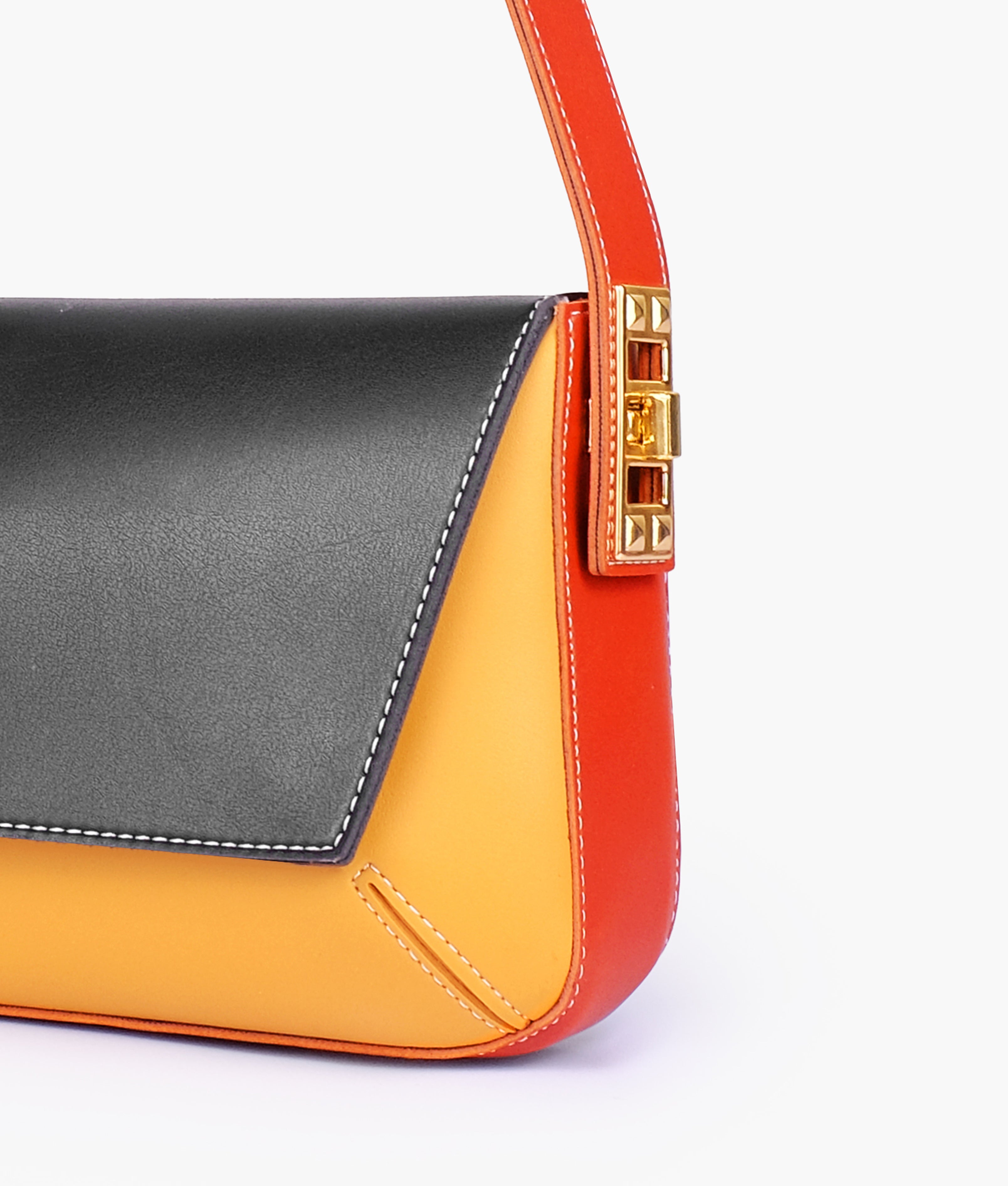 Autumn color-blocking mini flap bag