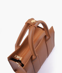 The tan mini tote bag