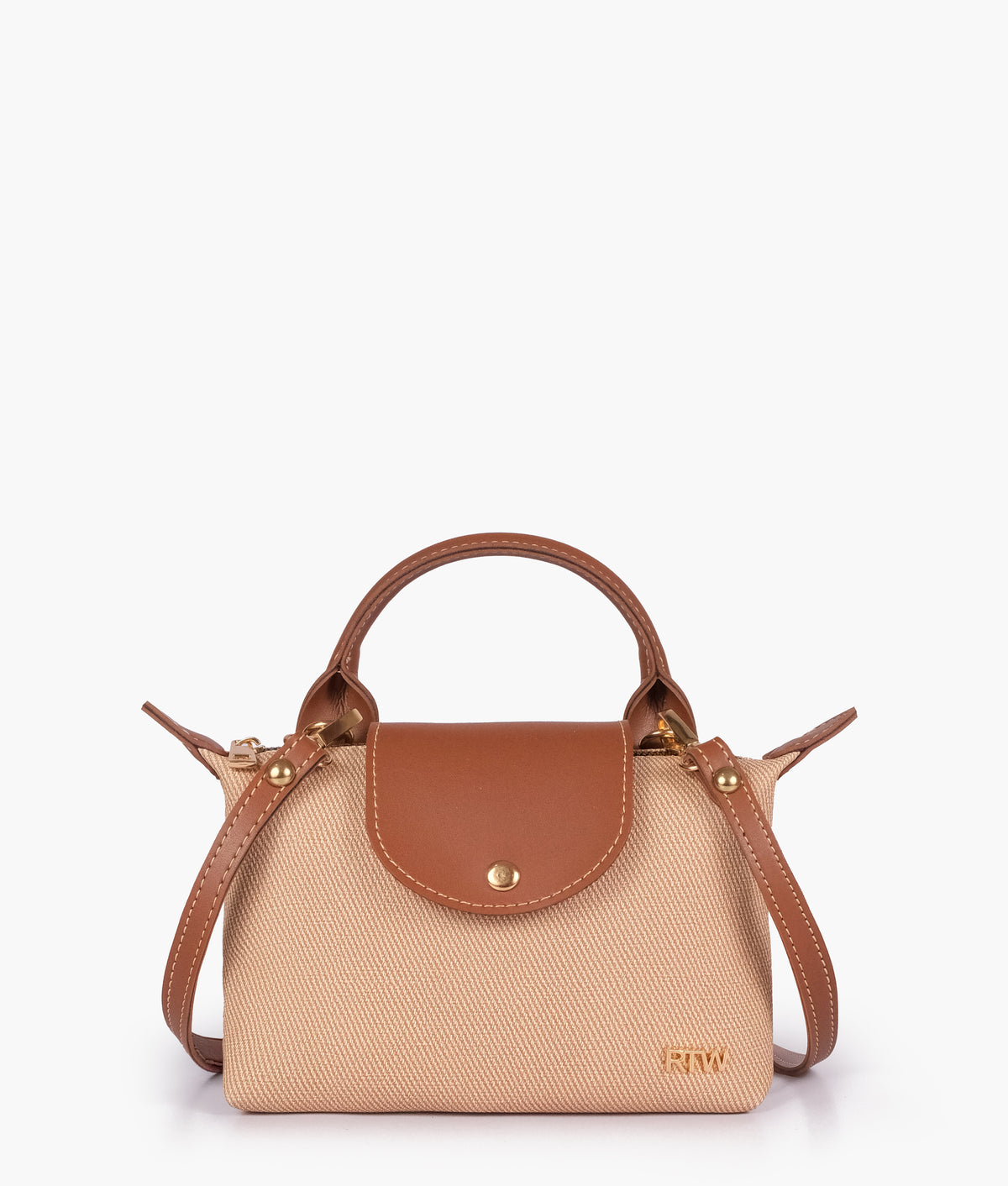 Brown denim mini cross-body bag