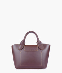 Dark brown mini top-handle tote bag