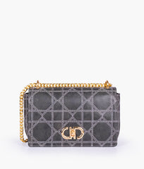 Black quilted chain purse