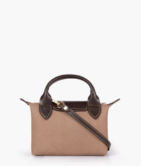 Dark brown denim mini cross-body bag