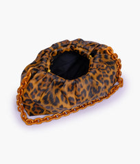 Brown leopard print cloud bag