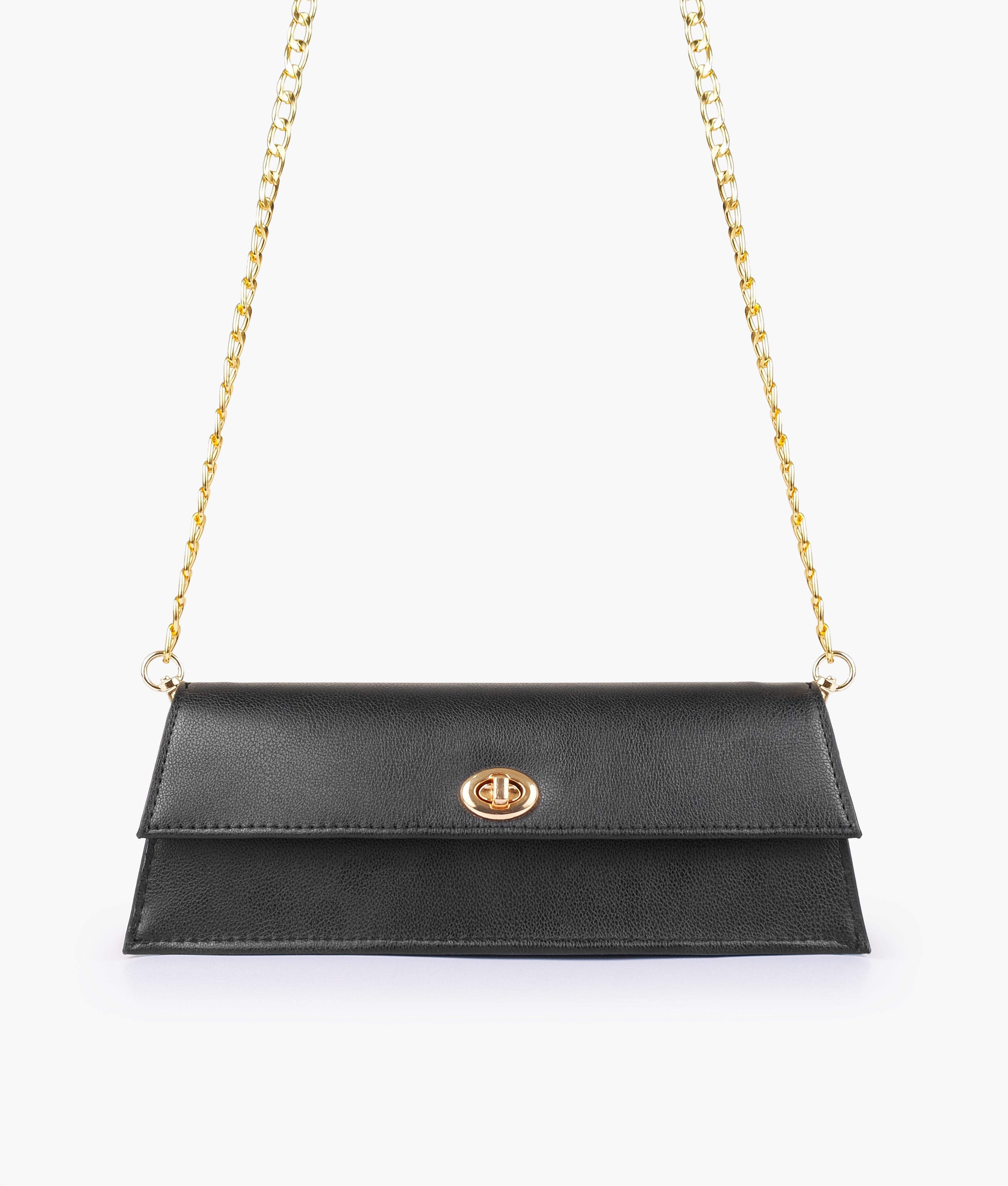 Black elongated clutch bag