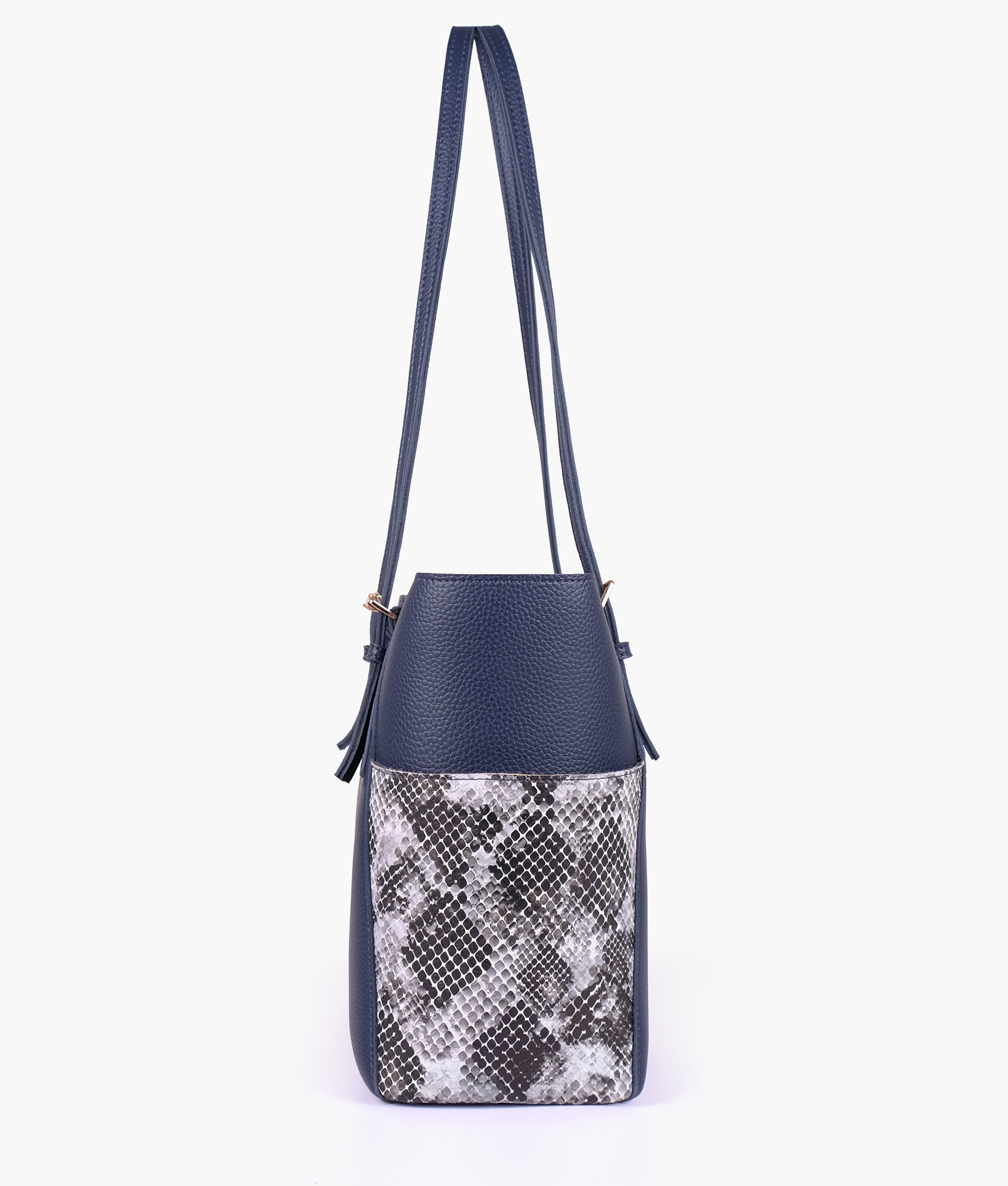 Blue double pocket tote