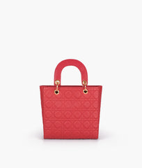 Maroon quilted mini tote bag