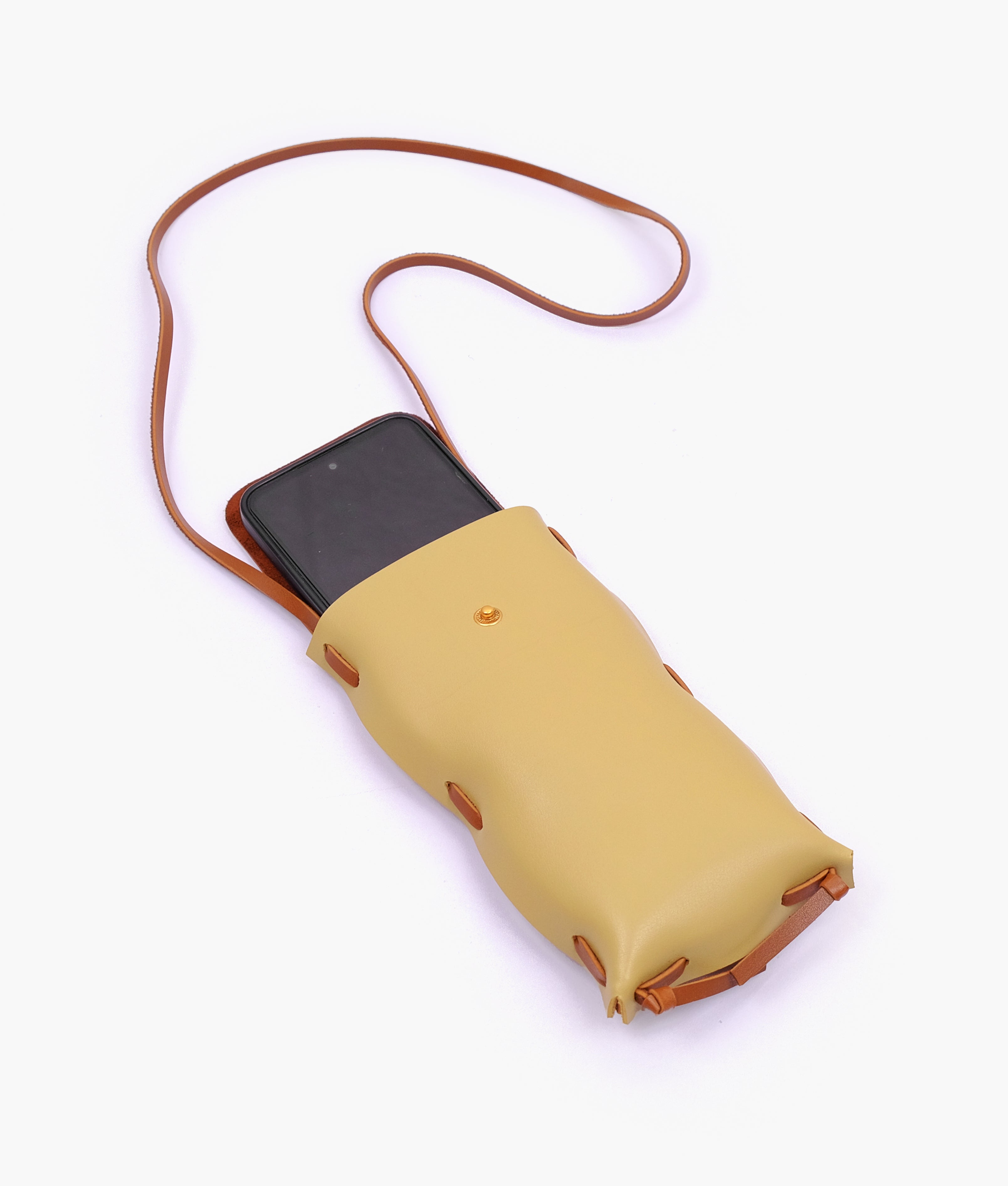 Off-white and brown mobile pouch
