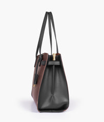 Dark brown with black robinson satchel bag