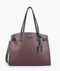 Dark brown with black robinson satchel bag
