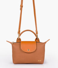 Orange denim mini cross-body bag