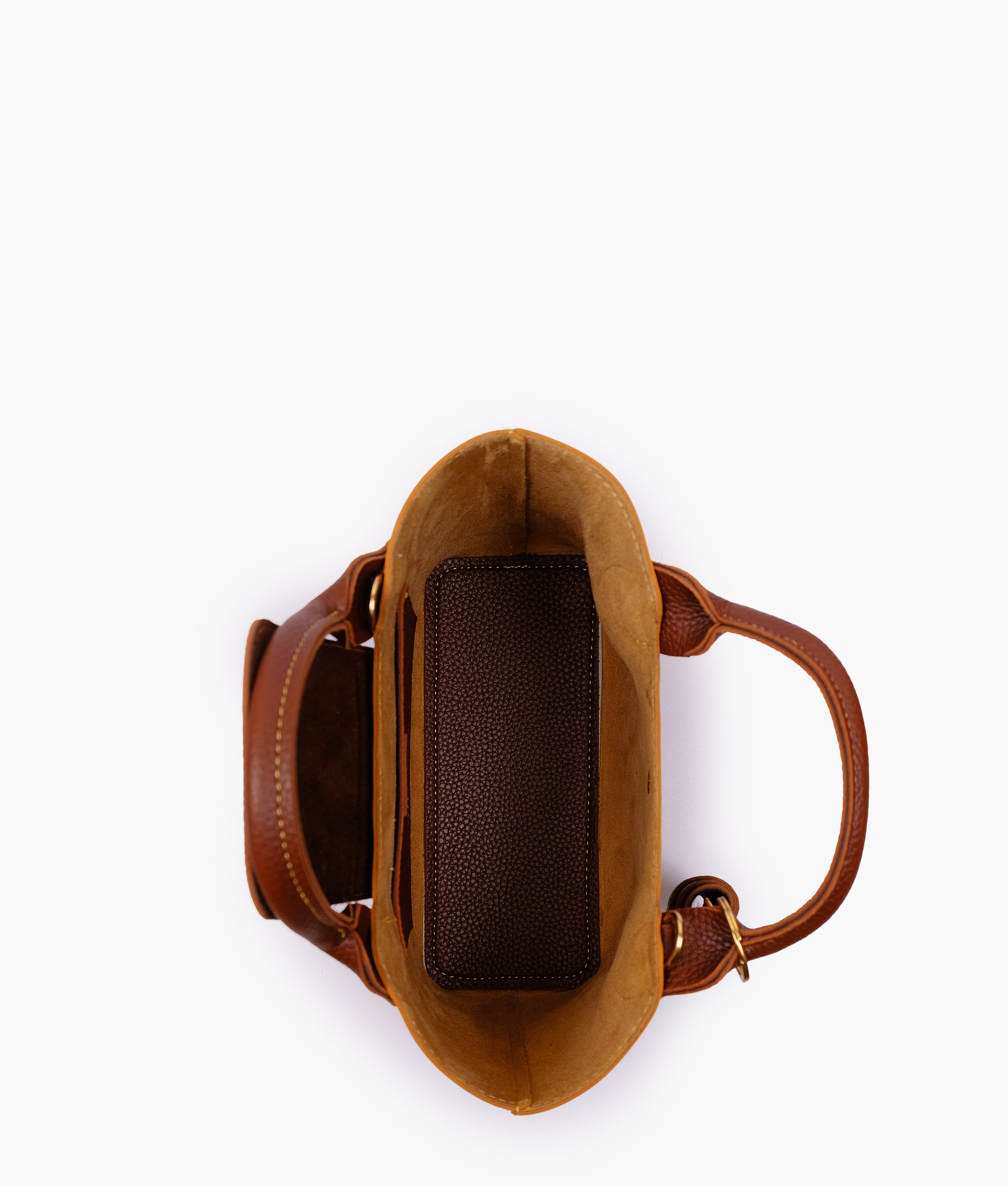 Mustard mini top-handle tote bag