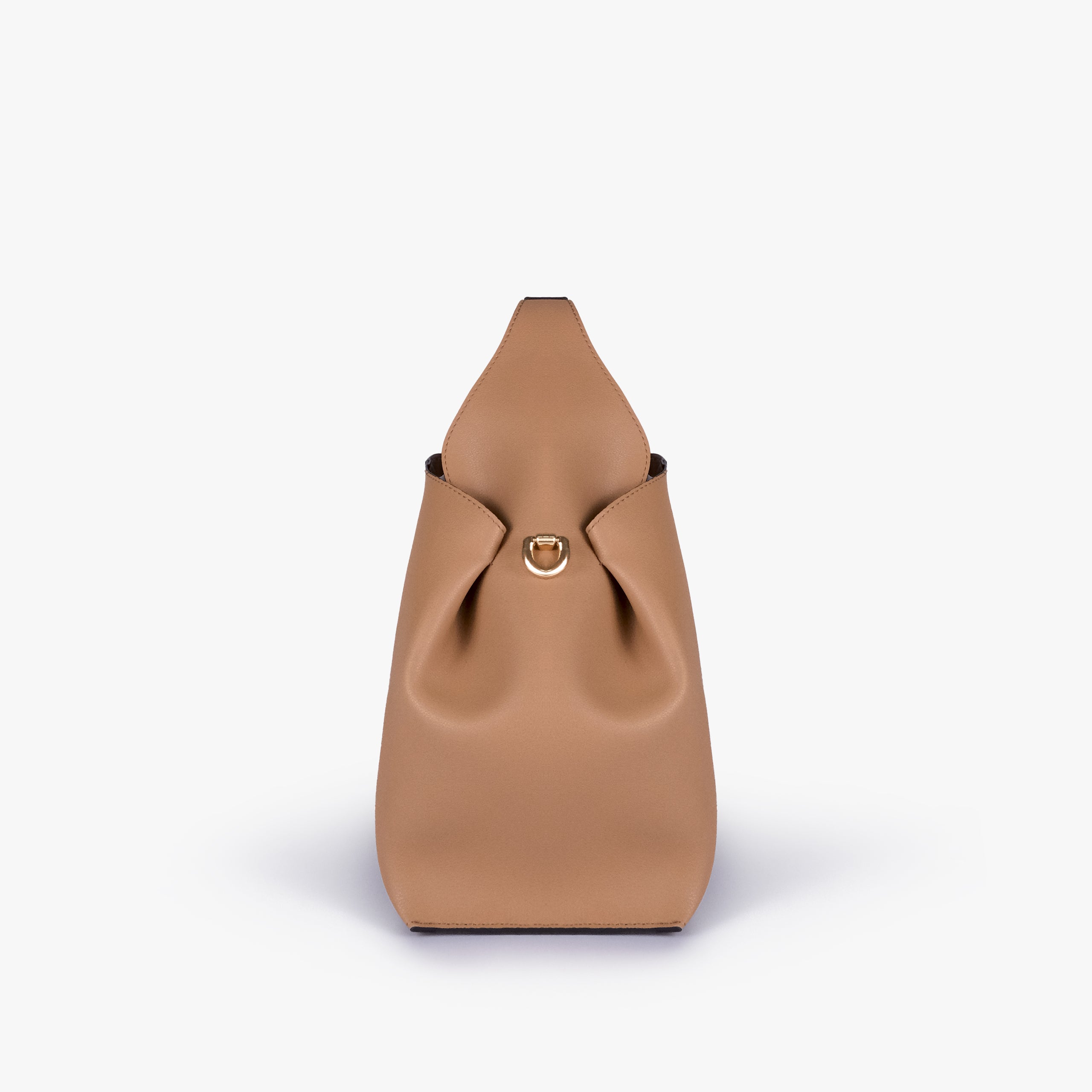 Side profile of Coffee draped mini tote