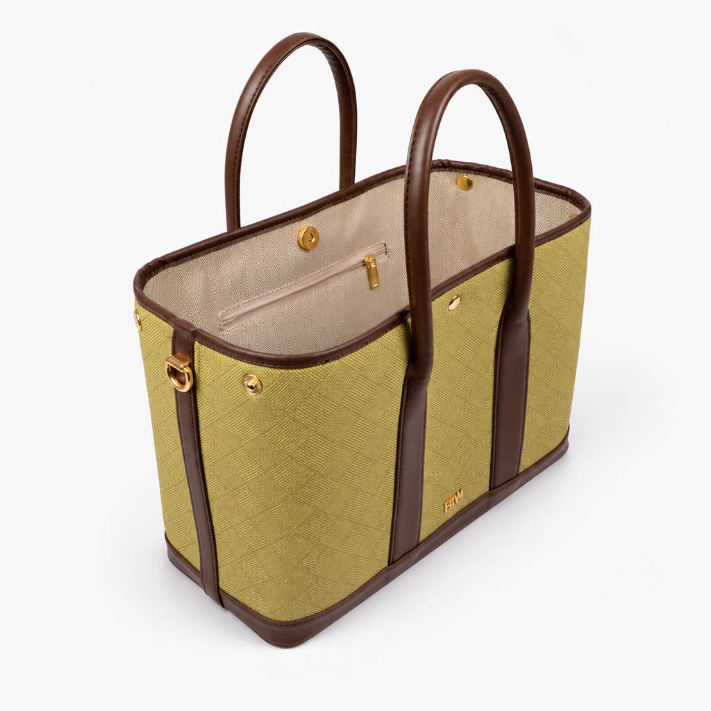 Olive cane tote