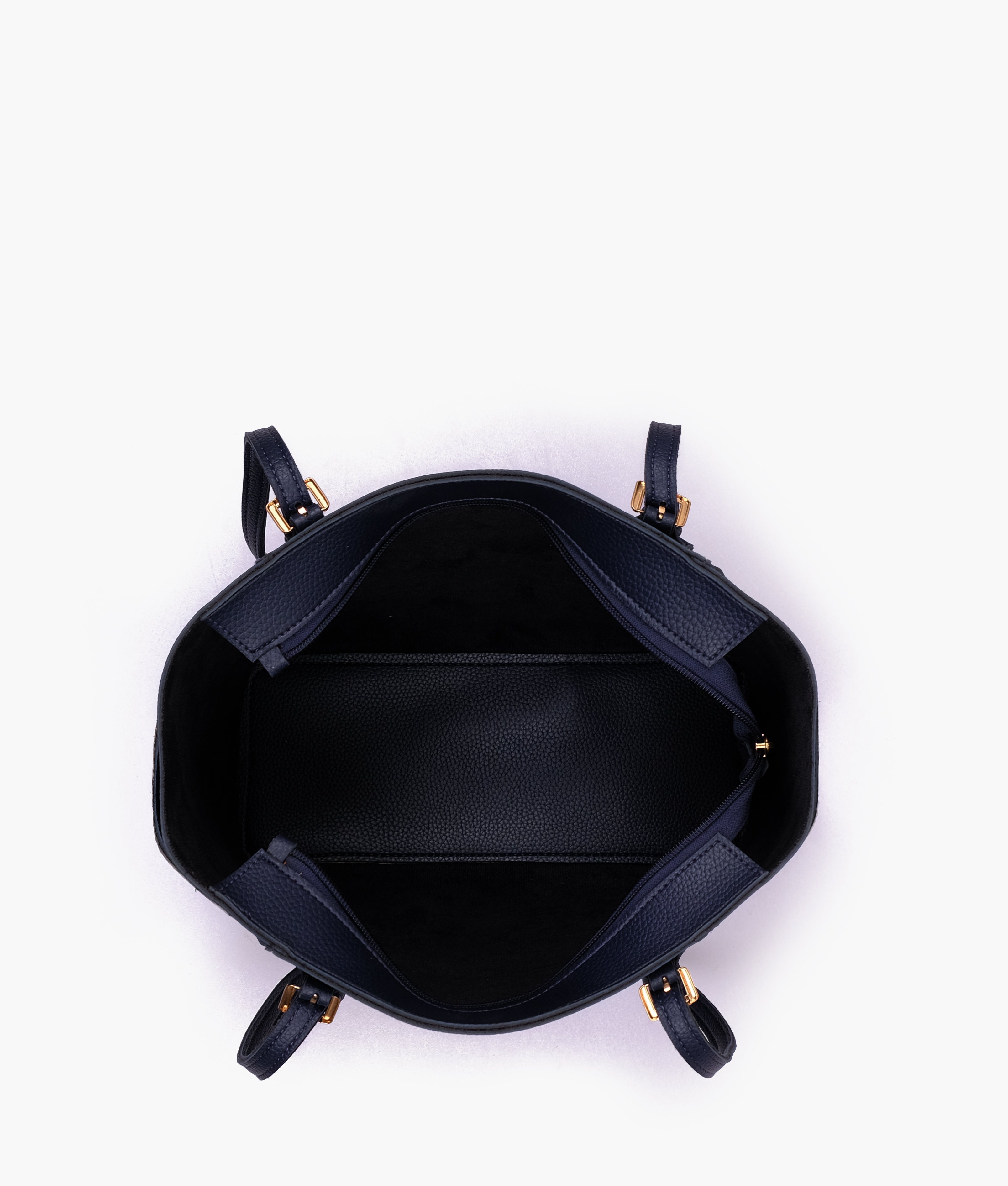 Blue double pocket tote