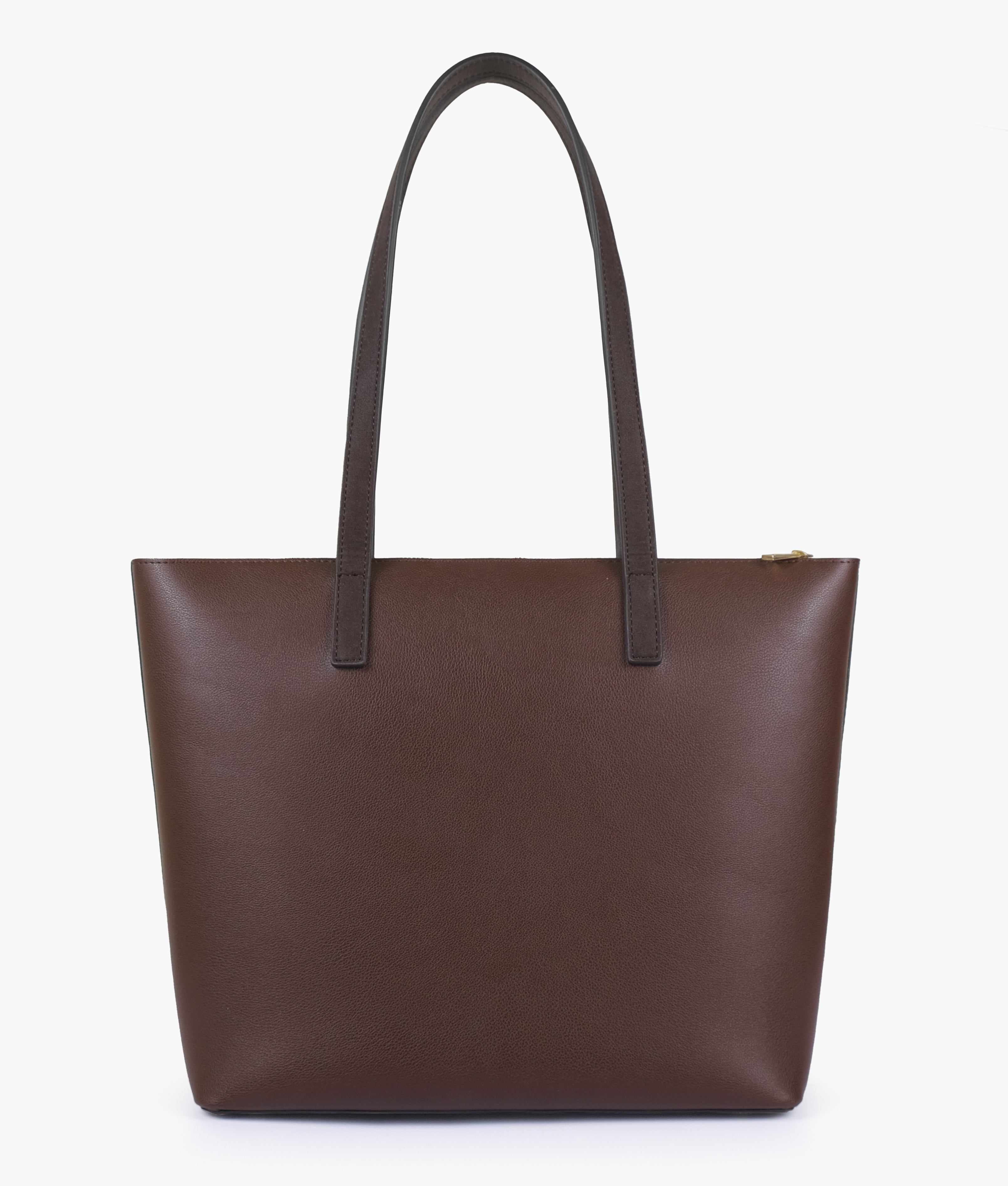 Dark Brown front pocket tote bag