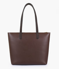 Dark Brown front pocket tote bag