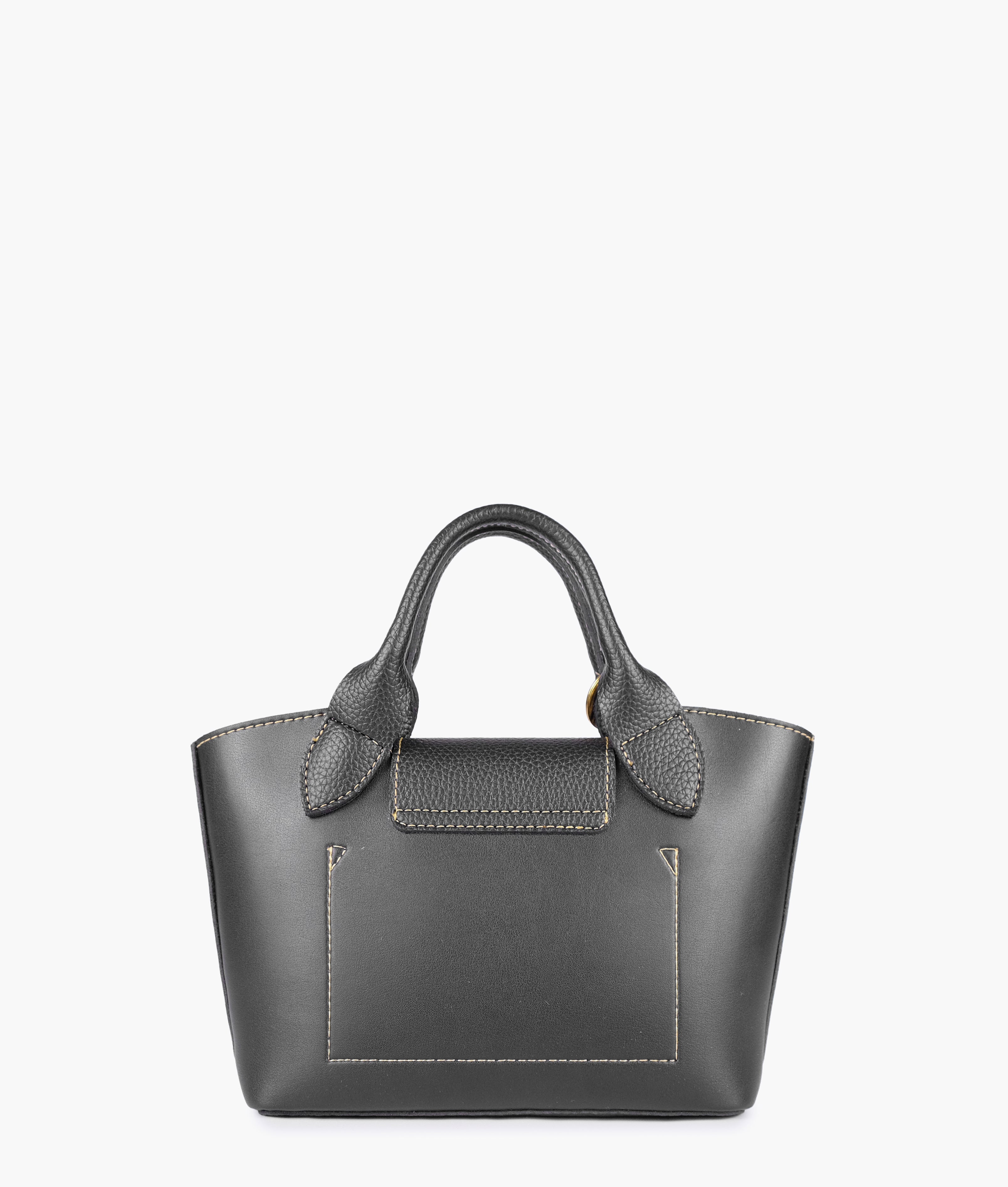 Black mini top-handle tote bag