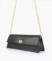 Black elongated clutch bag