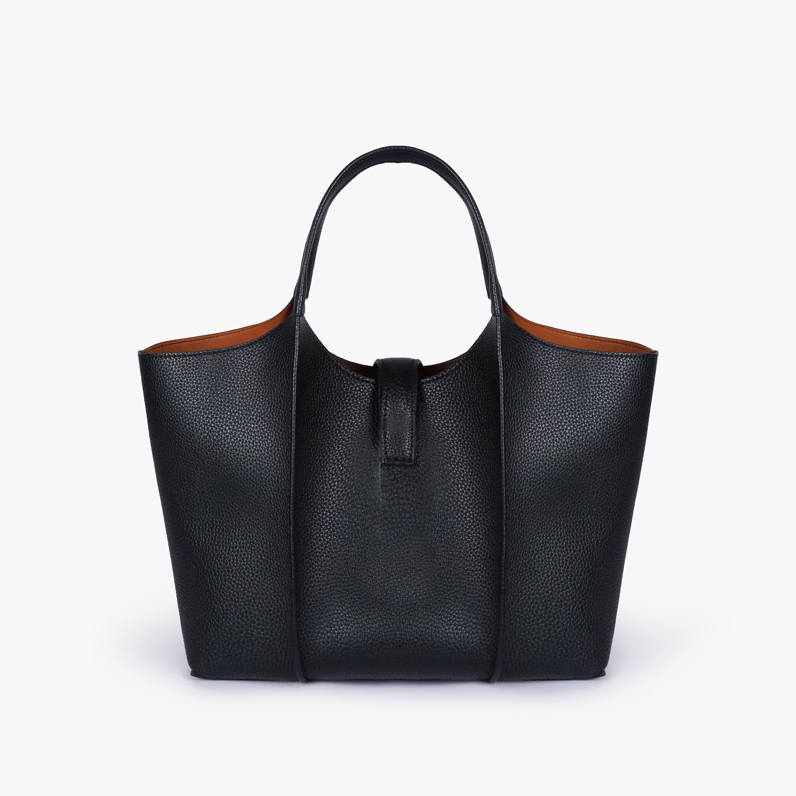 Back view of Black scoop mini tote bag