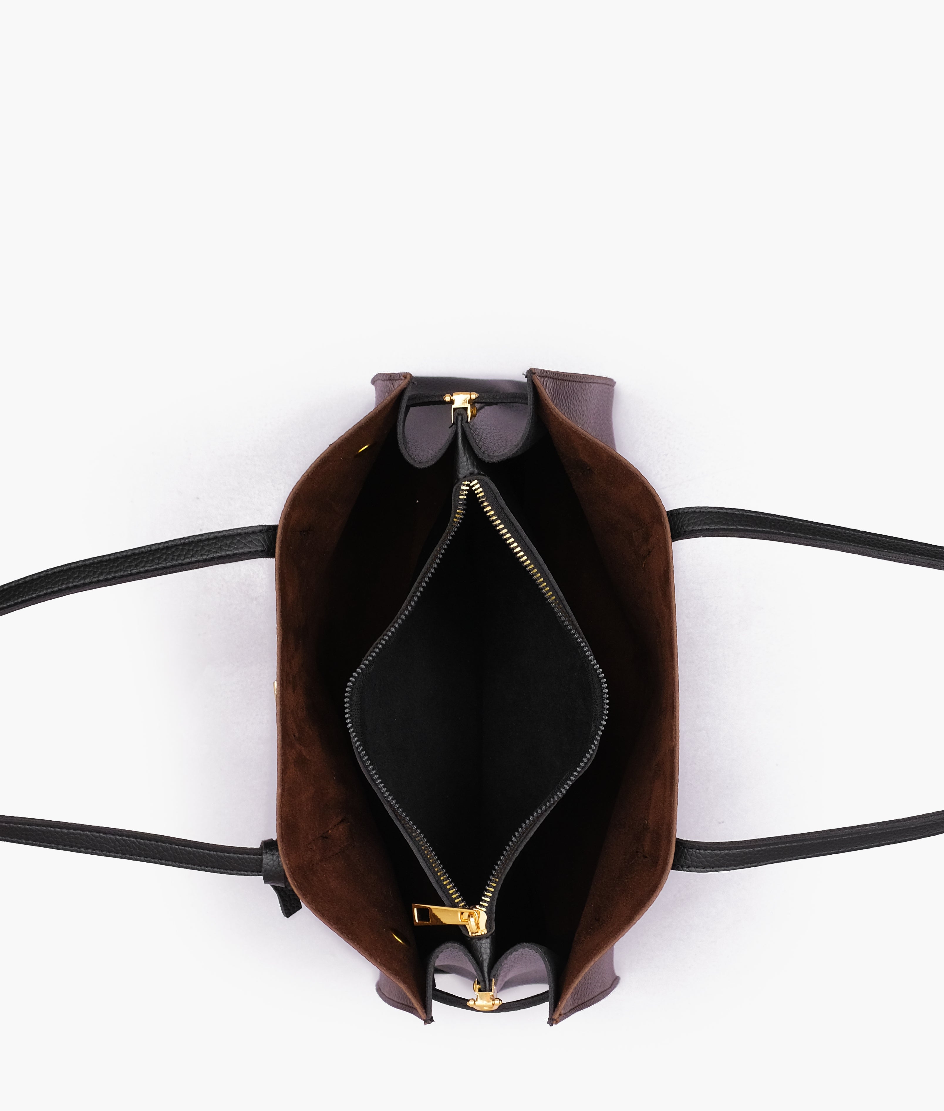Dark brown with black robinson satchel bag