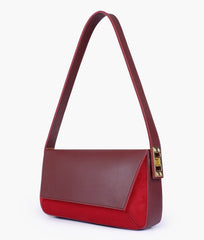 Burgundy mini flap bag