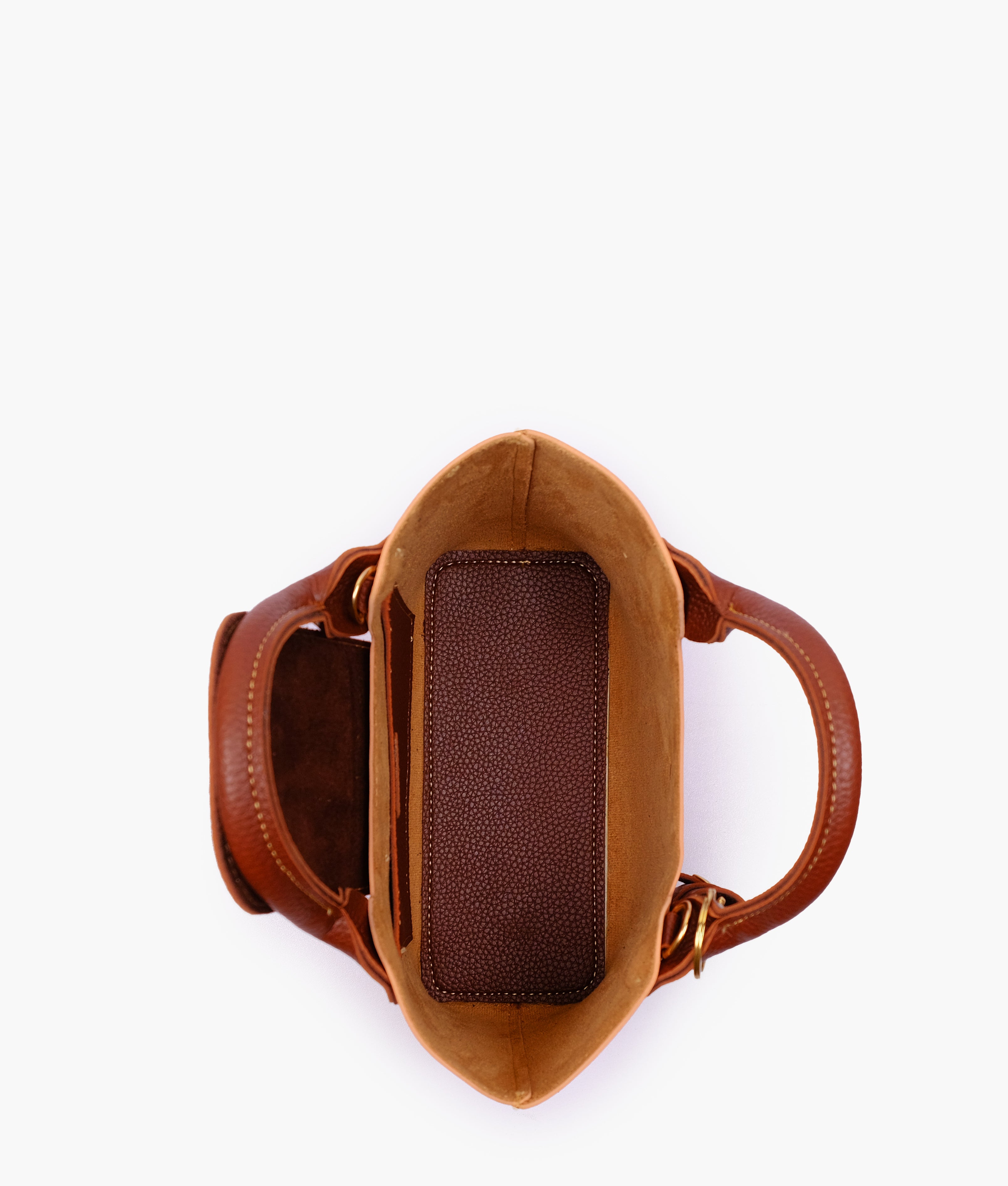 Peach mini top-handle tote bag