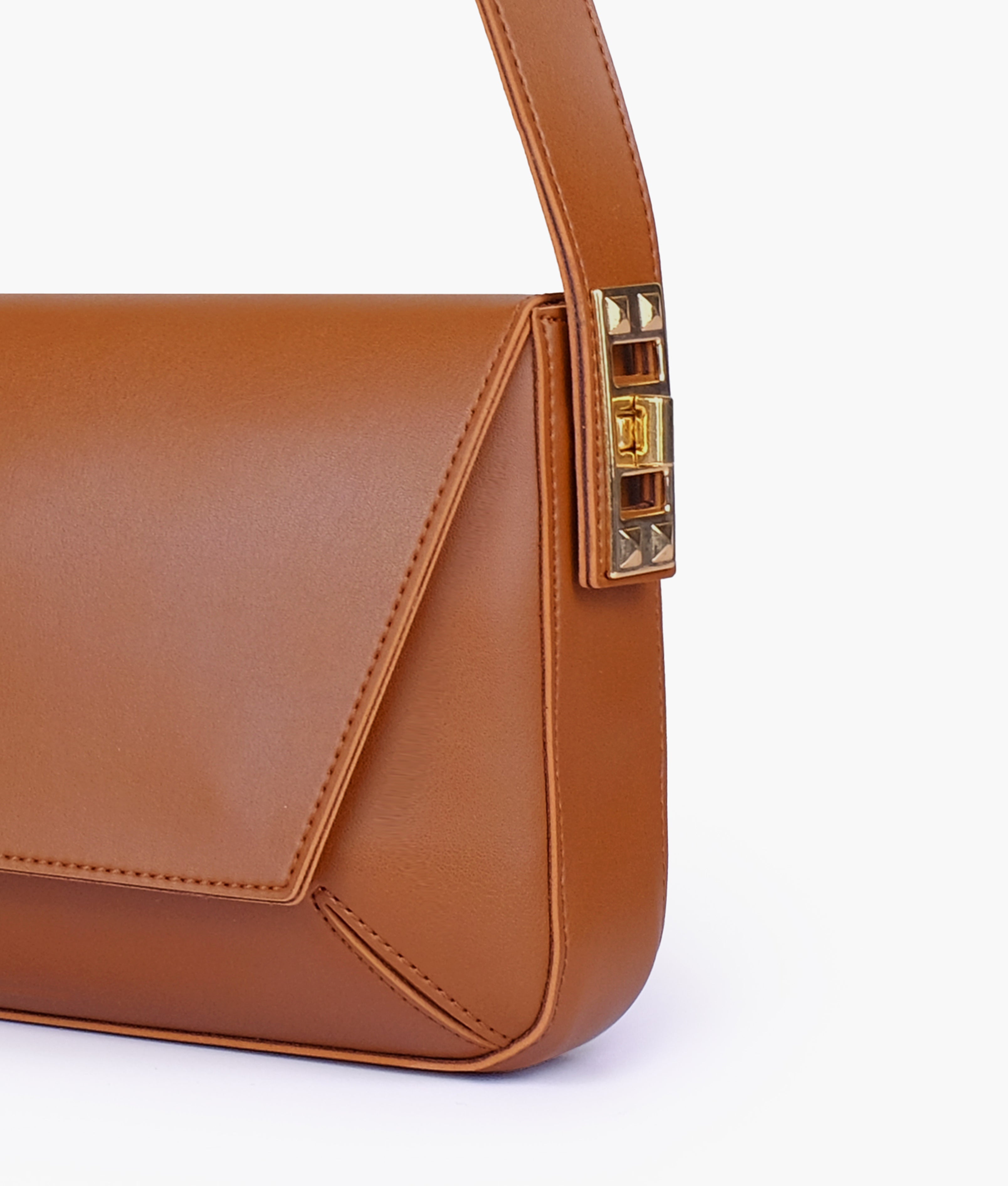 Brown mini flap bag