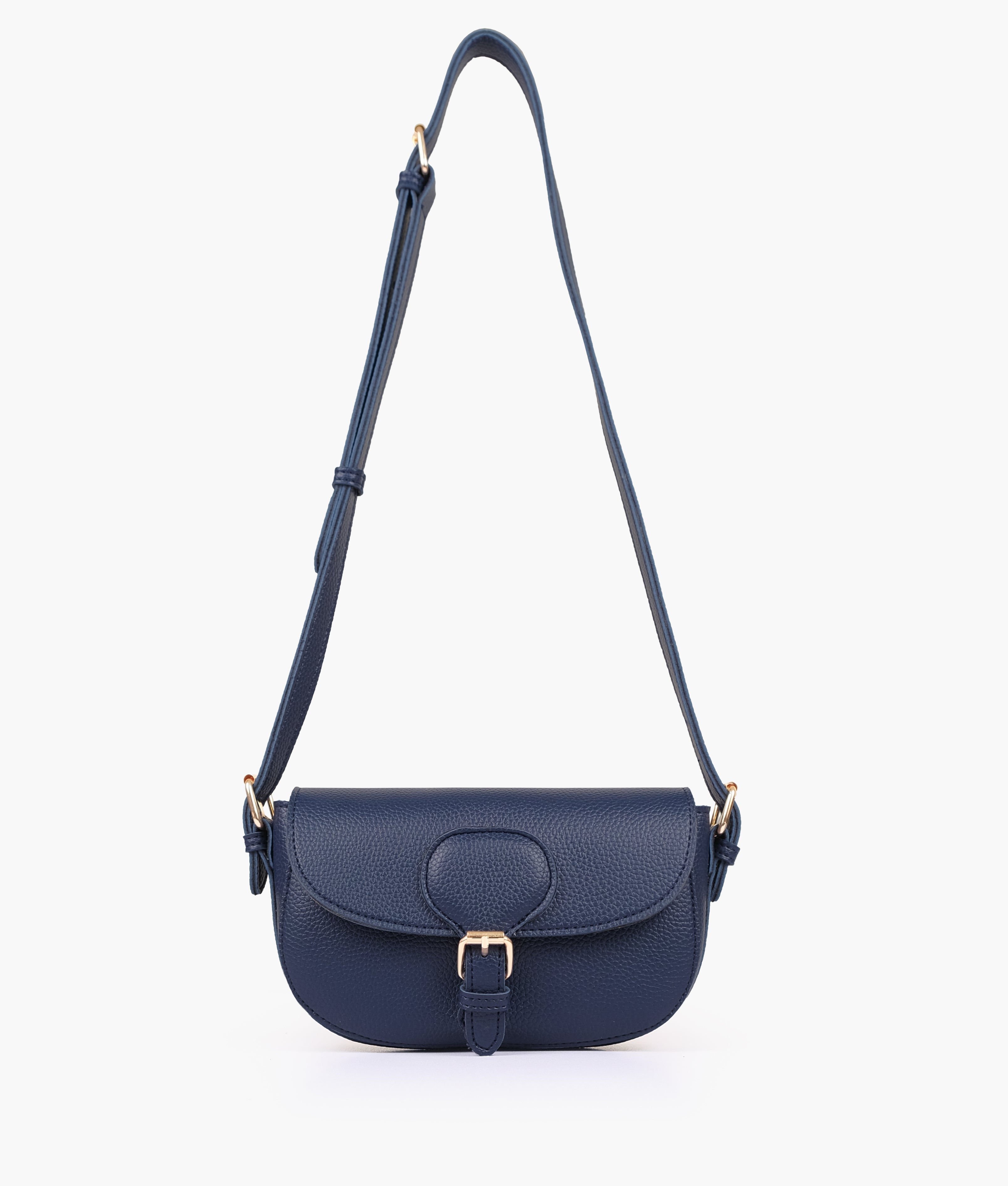 Blue east-west shoulder bag
