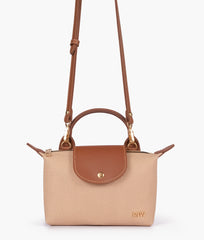 Brown denim mini cross-body bag