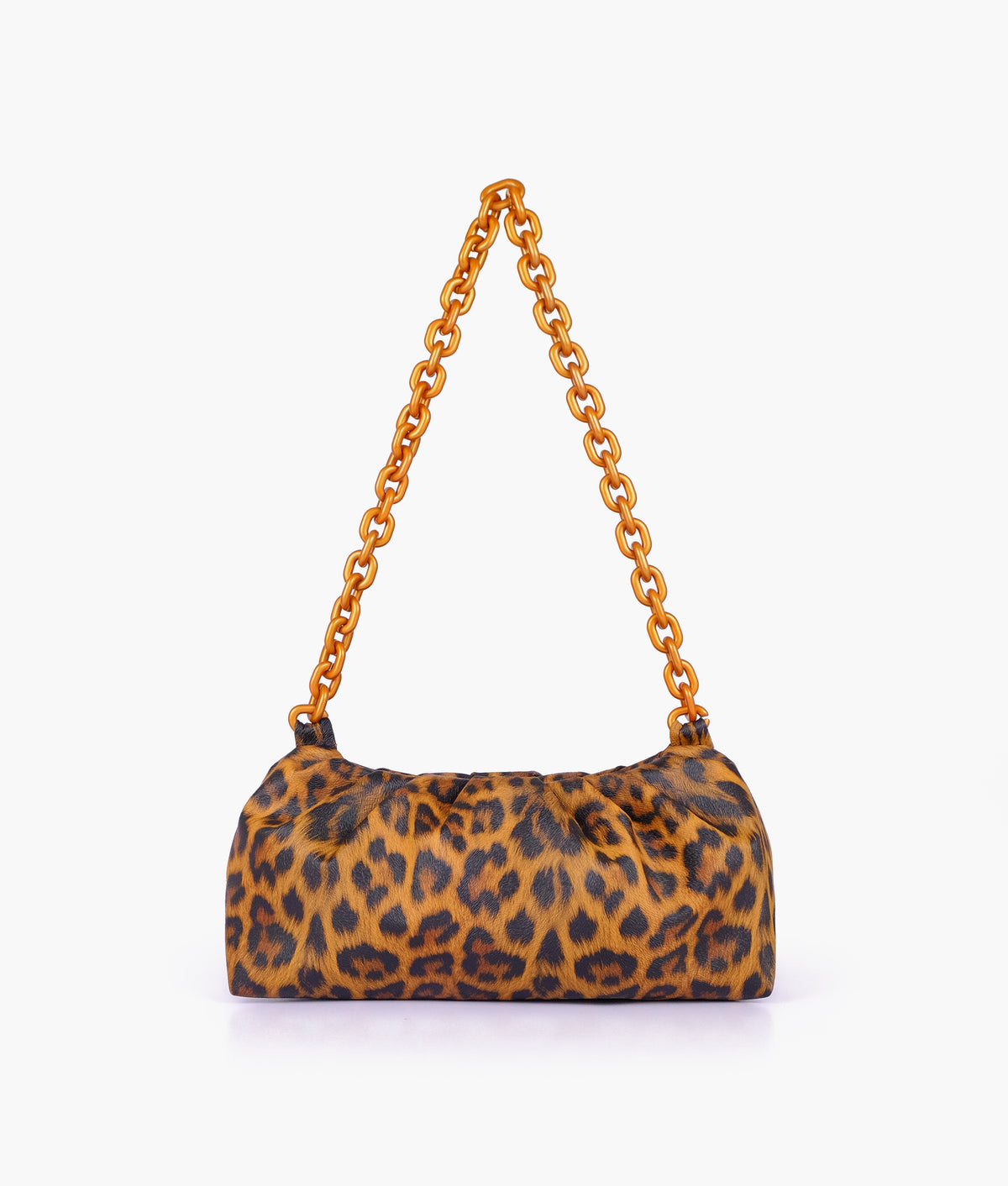 Brown leopard print cloud bag