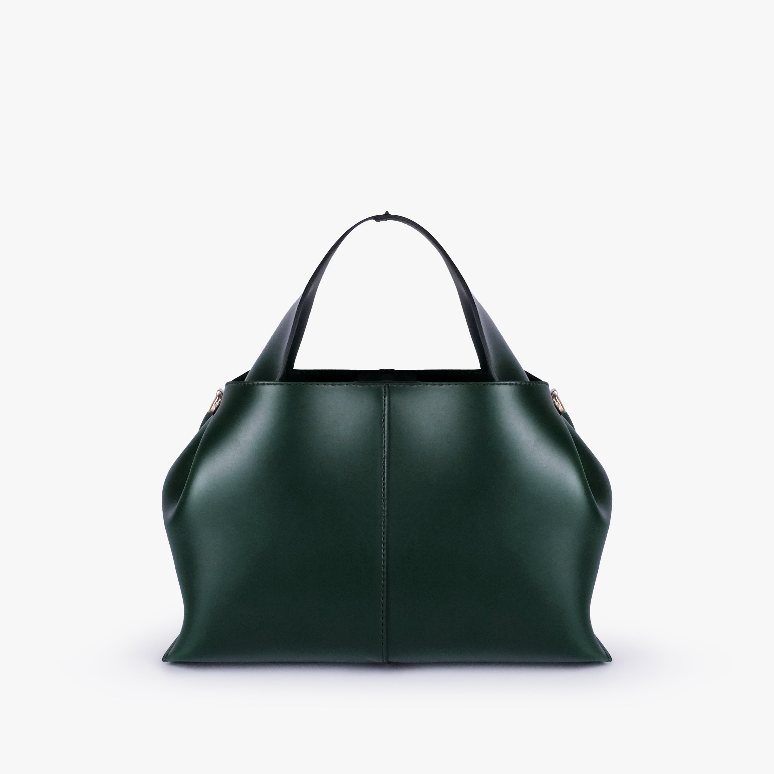 Back view of Army green draped mini tote