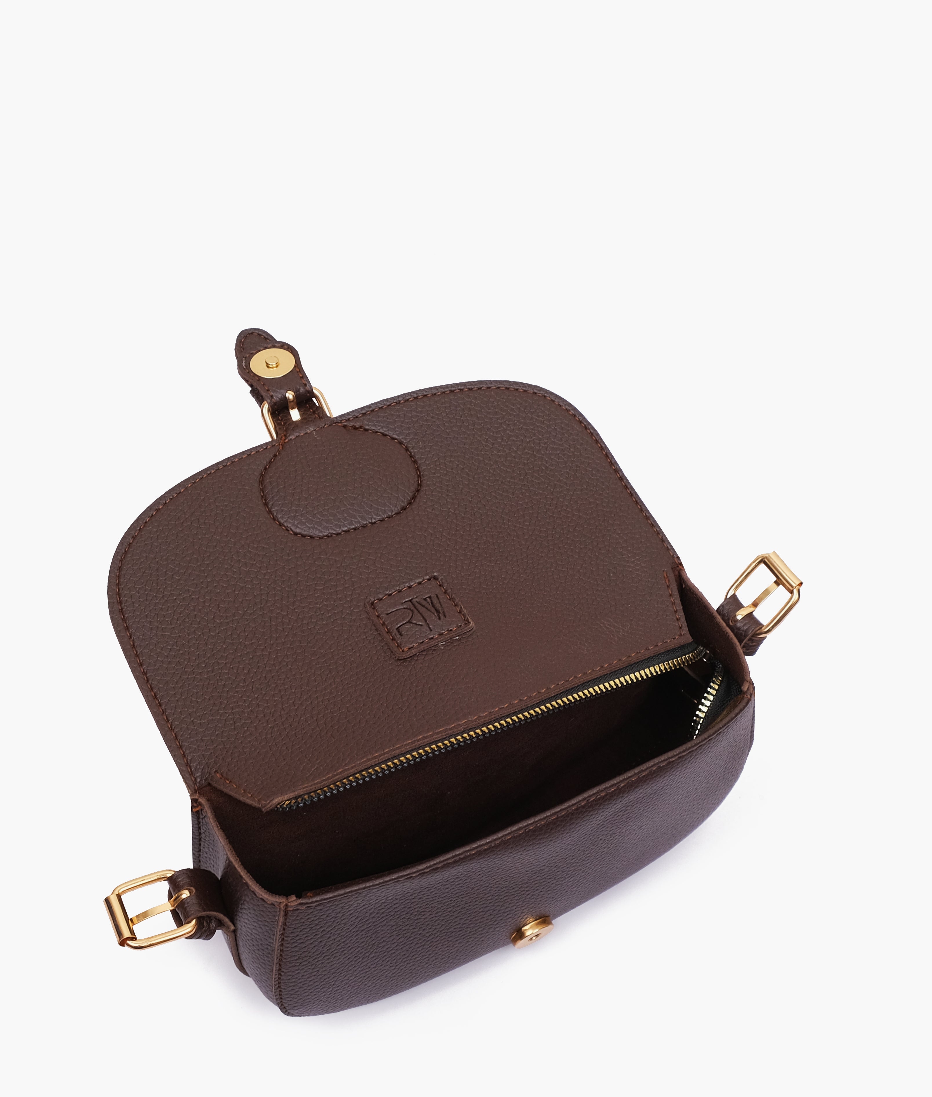 Dark brown east-west shoulder bag