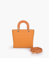 Mustard quilted mini tote bag