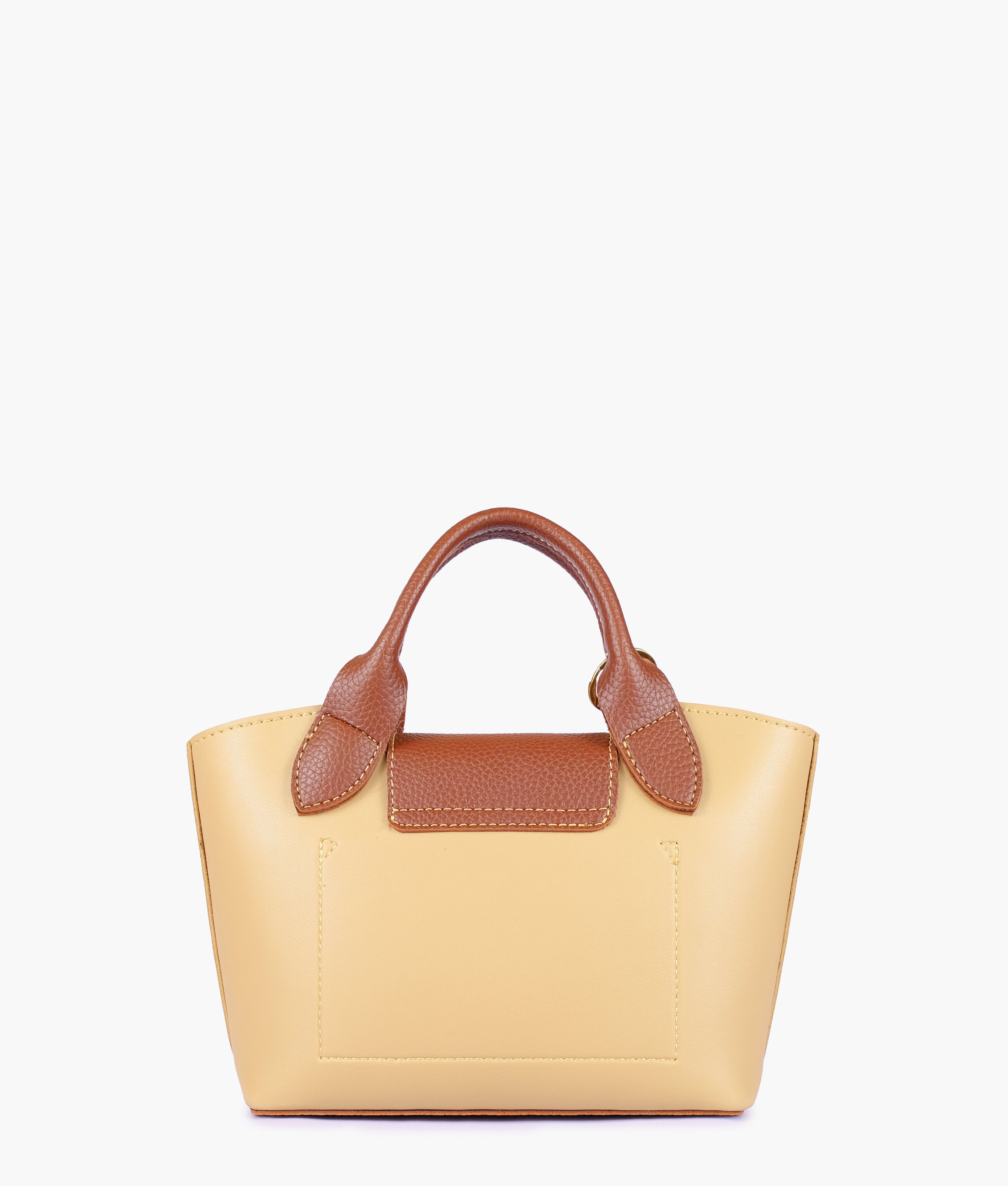 Off-white and brown mini top-handle tote bag