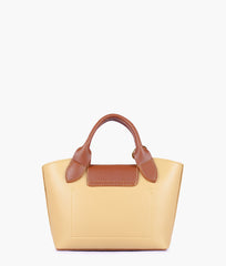 Off-white and brown mini top-handle tote bag