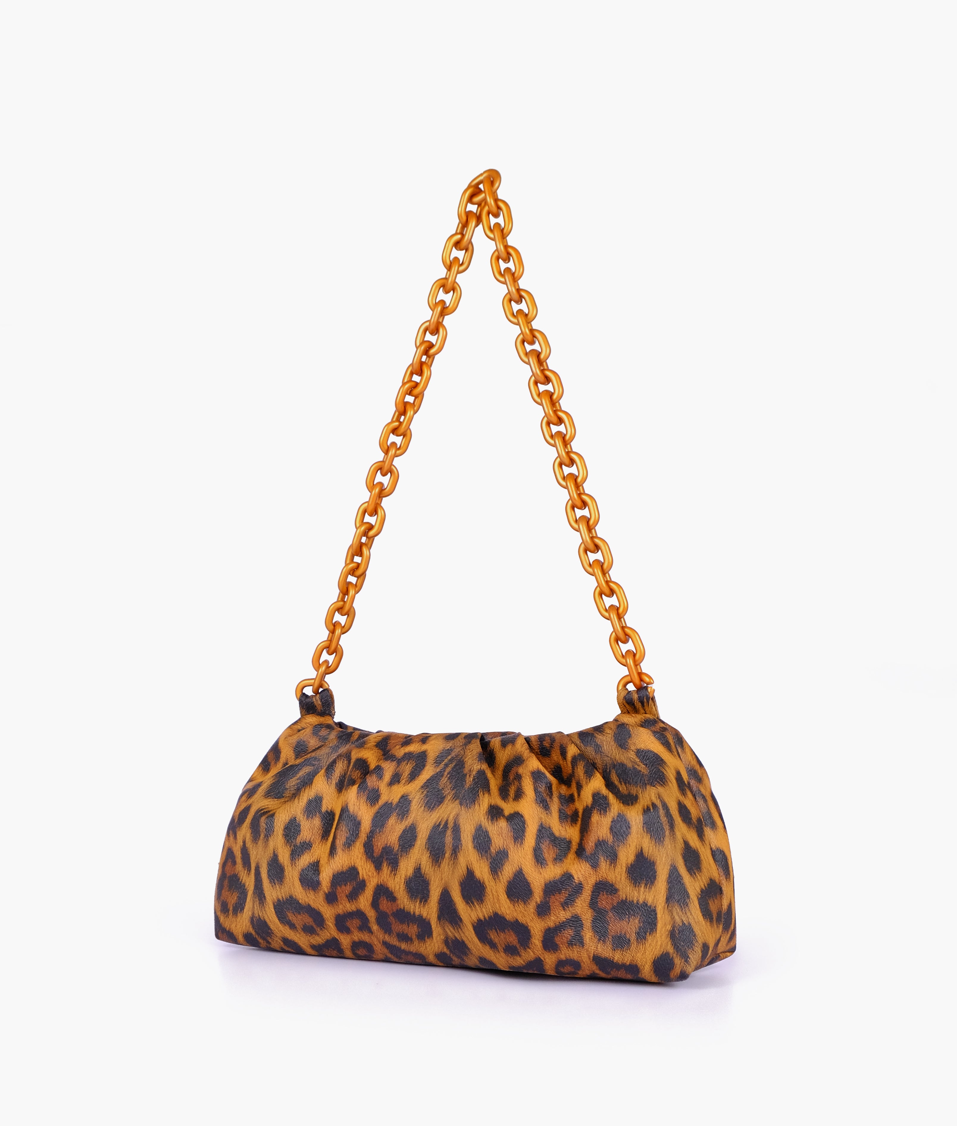 Brown leopard print cloud bag