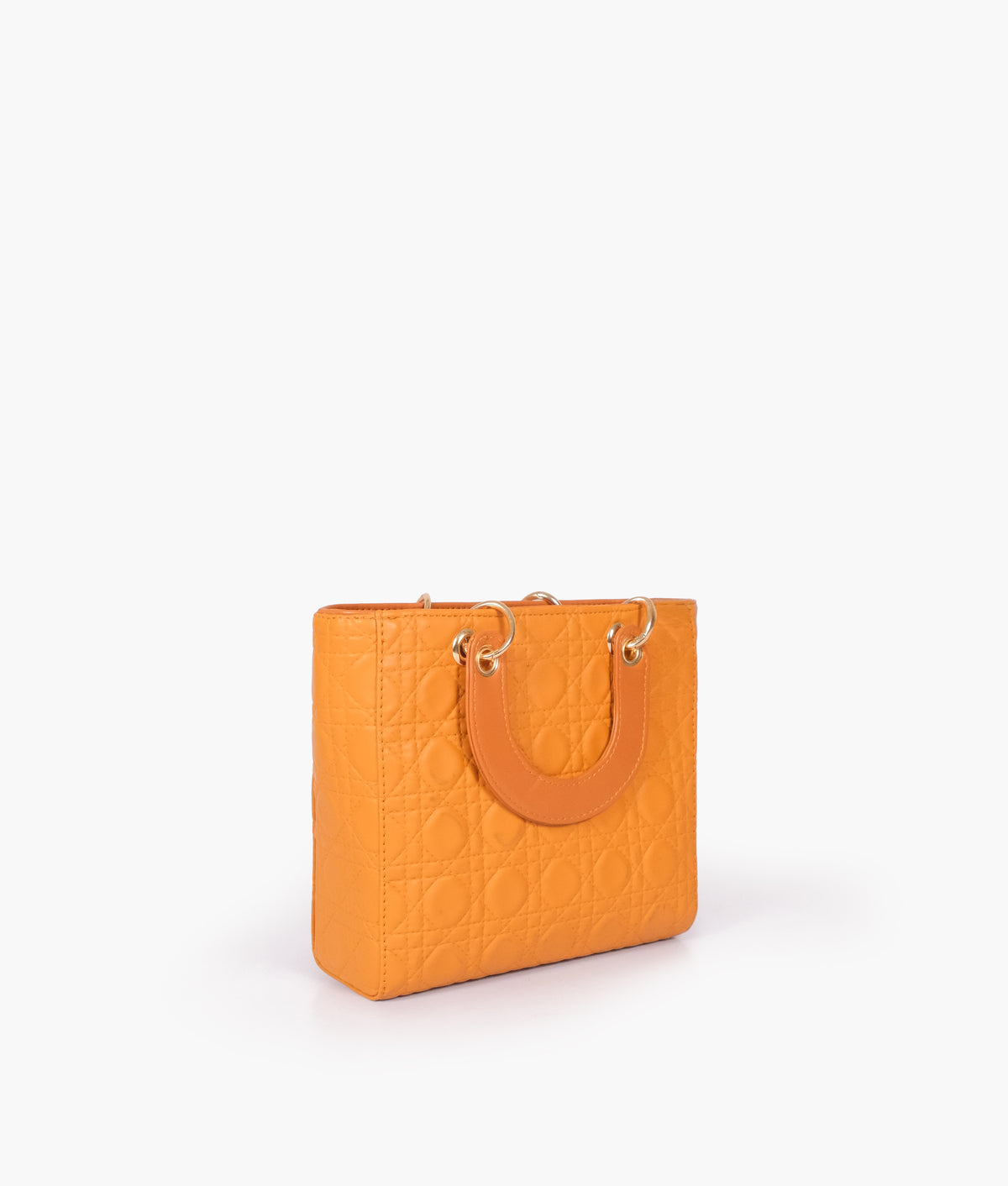 Mustard quilted mini tote bag