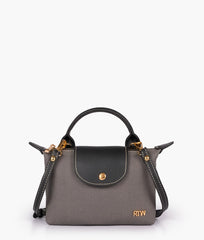 Black denim mini cross-body bag