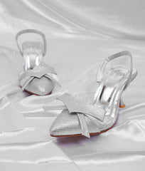 Elegant silver slingback