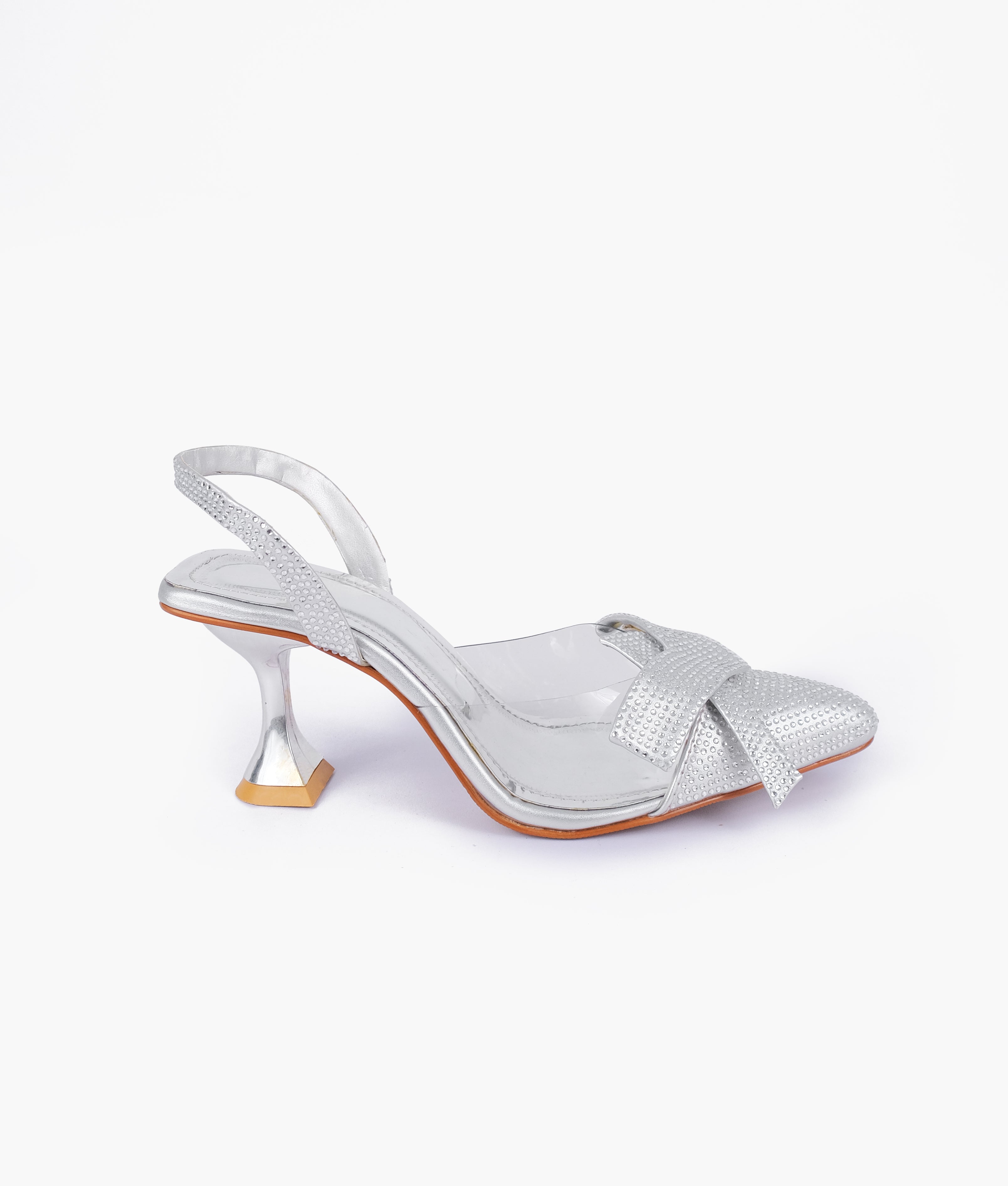 Elegant silver slingback